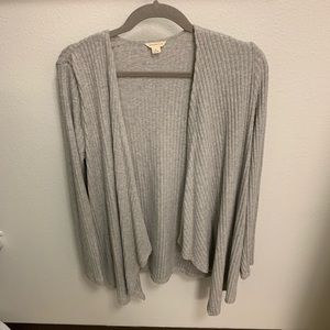 gray cardigan